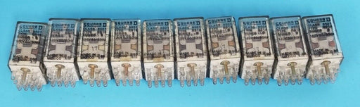 LOT OF 10 SQUARE D 8501-RS14 RELAYS SER. B, 120V, 50/60HZ