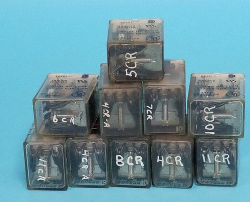 LOT OF 10 SQUARE D 8501-RS14 RELAYS SER. B, 120V, 50/60HZ