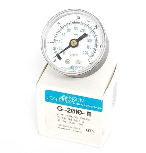 NIB JOHNSON CONTROLS G-2010-11 PRESSURE GAUGE 2INCH 0-30PSIG 0-200KPA