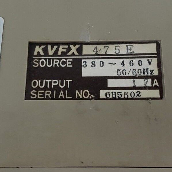 DRIVECON KVFX-475-E TRANSISTOR INVERTER KVFX475E *MISSING WIRING INSERT*