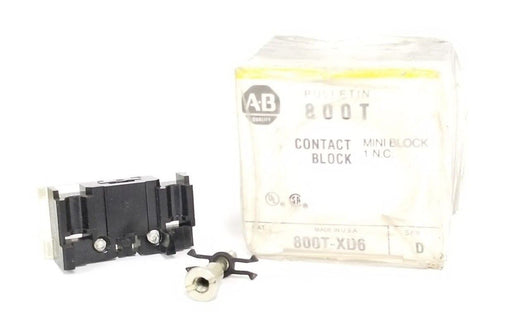 NIB ALLEN BRADLEY 800T-XD6 CONTACT BLOCK 800TXD6 SER. D (MISSING SCREW)