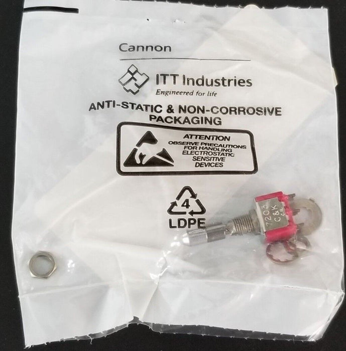 NEW IN BAG ITT CANNON 7203K2ZQE TOGGLE SWITCH 7203