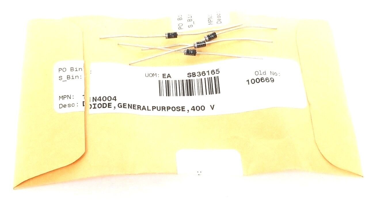 LOT OF 4 NEW GENERIC 1N4004 DIODES 1AMP 400V