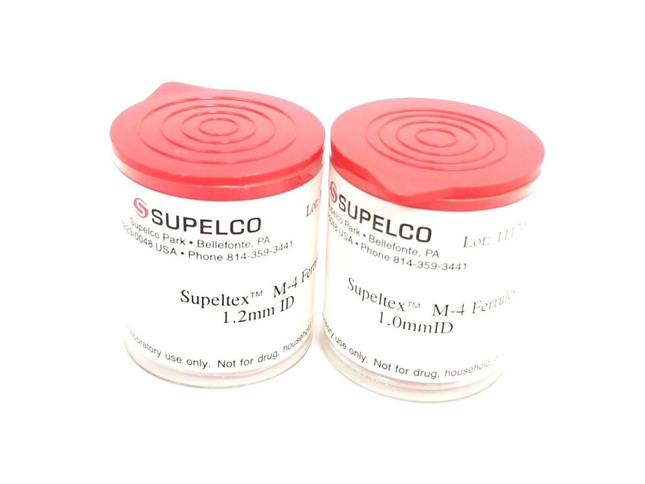 LOT OF (2) NEW PACKS OF 10 SUPELCO SUPELTEX M-4 FERRULES 1.0mmID
