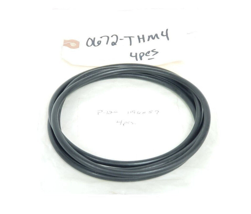 LOT OF 4 NEW GENERIC P-120 O-RINGS 0672-THM4, P120, 119.6 X 5.7