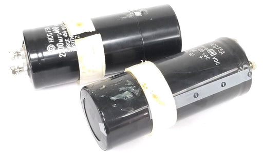 LOT OF 2 GENERAL ELECTRIC HCG-F5A 2200 MFD 400 VDC CAPACITOR UNITS HCGF5A