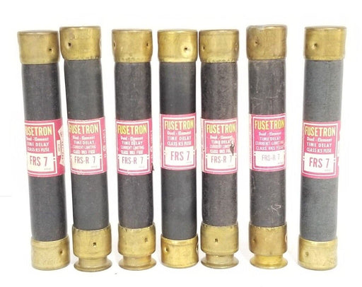 LOT OF 7 COOPER BUSSMANN FRS-R-7 FUSETRON DUAL-ELEMENT FUSES FRSR7, 600V, FRS-7