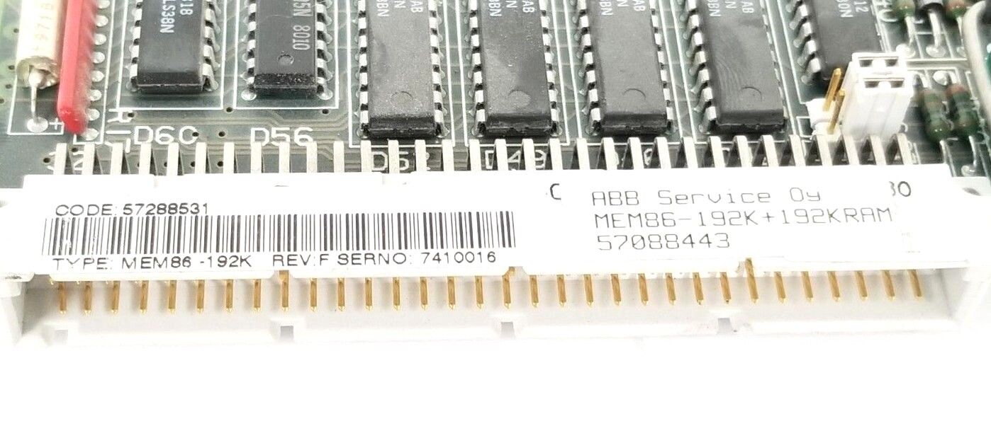 ABB / STROMBERG MEM86-192K MEMORY BOARD 57088443 5760969-9E