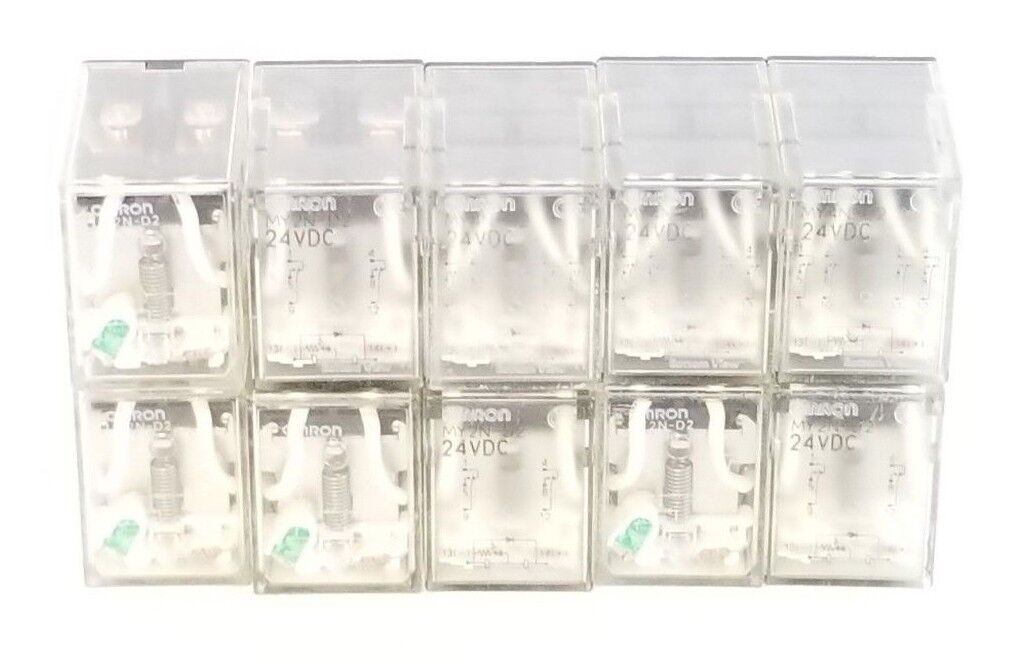 LOT OF 10 OMRON LY2N-D2 RELAYS LY2ND2, 24VDC