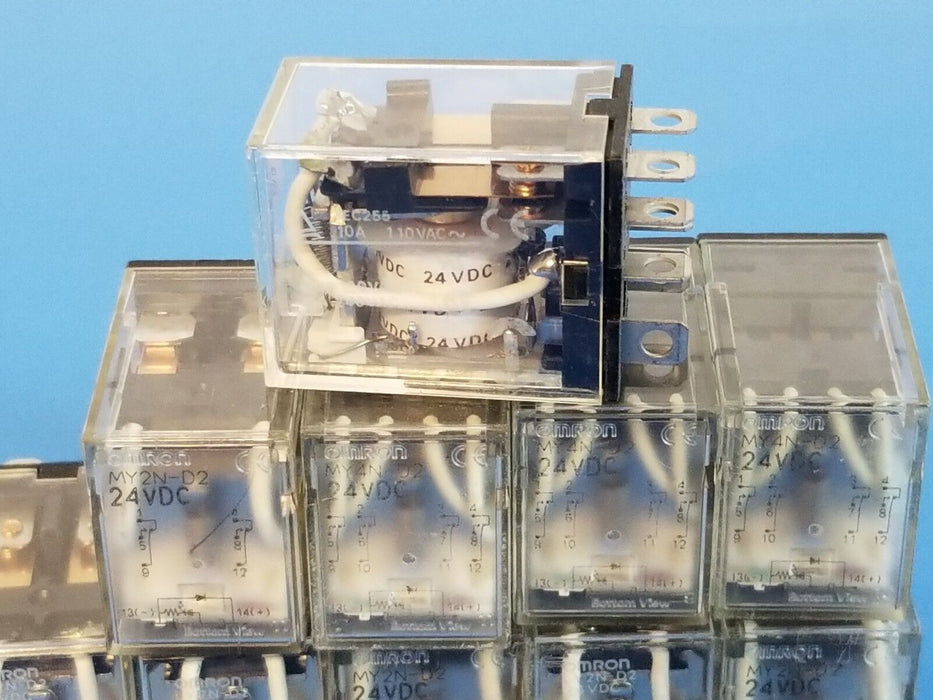 LOT OF 10 OMRON LY2N-D2 RELAYS LY2ND2, 24VDC