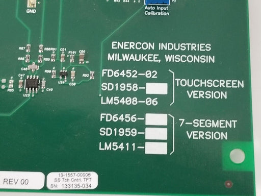ENERCON INDUSTRIES 10-1557-00006 CONTROL BOARD SS4211-01 SS4212-01 W/ DISPLAY