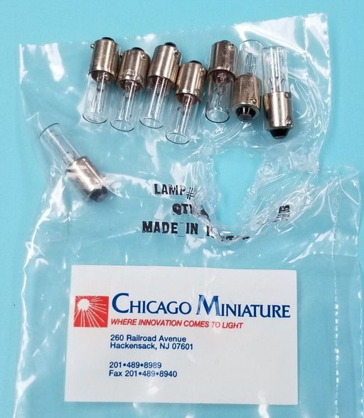 LOT OF 8 NEW CHICAGO MINIATURE 120MB LIGHTING LAMP BULBS INCANDESCENT