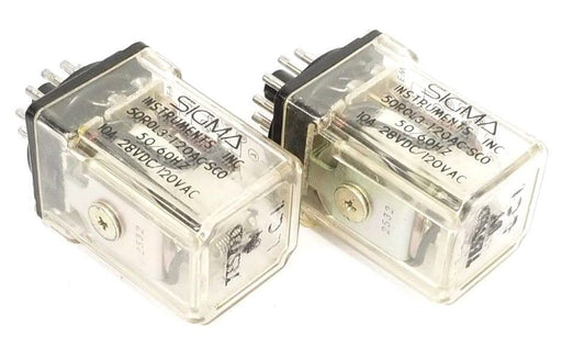 LOT OF 2 MAGNECRAFT SIGMA 50R0L3-120AC-SCO RELAYS 50R0L3120ACSCO
