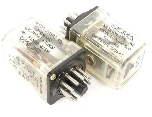 LOT OF 2 MAGNECRAFT SIGMA 50R0L3-120AC-SCO RELAYS 50R0L3120ACSCO