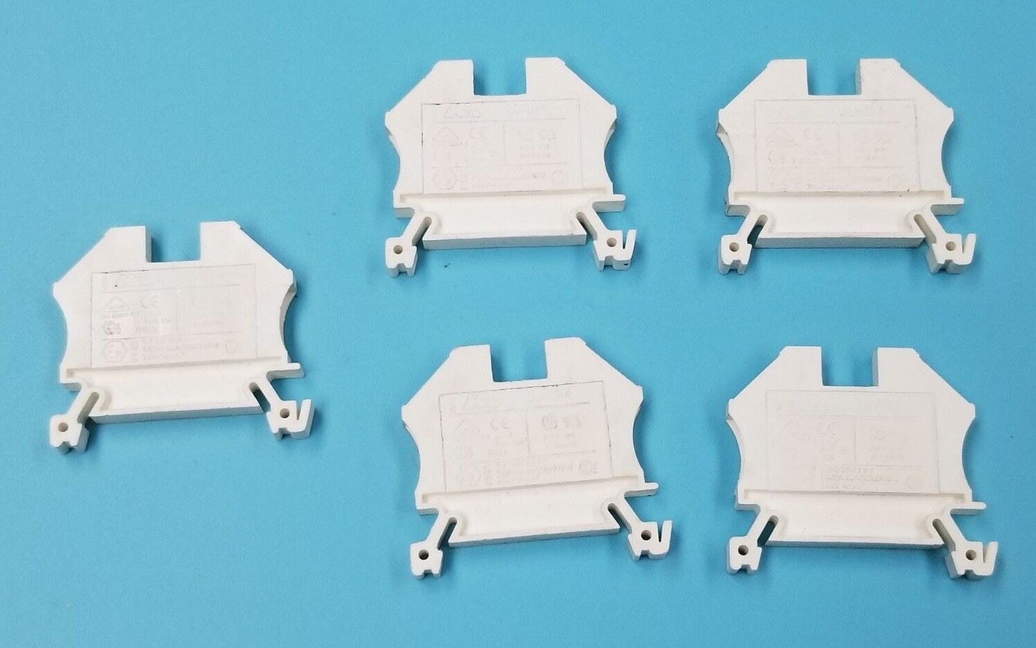 LOT OF 5 EURO 4 TERMINAL BLOCKS WHITE