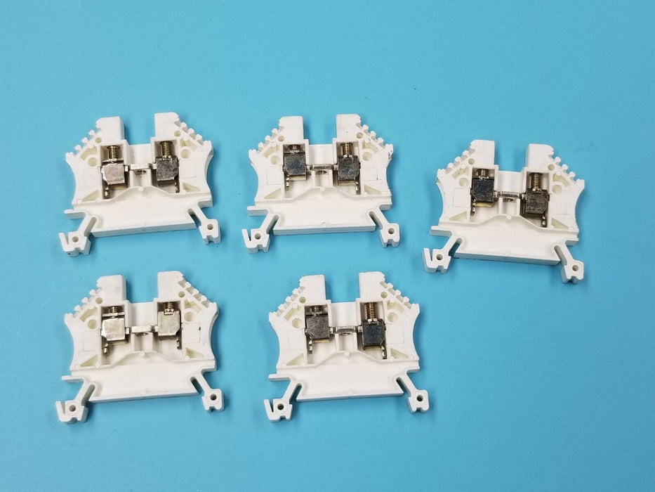 LOT OF 5 EURO 4 TERMINAL BLOCKS WHITE