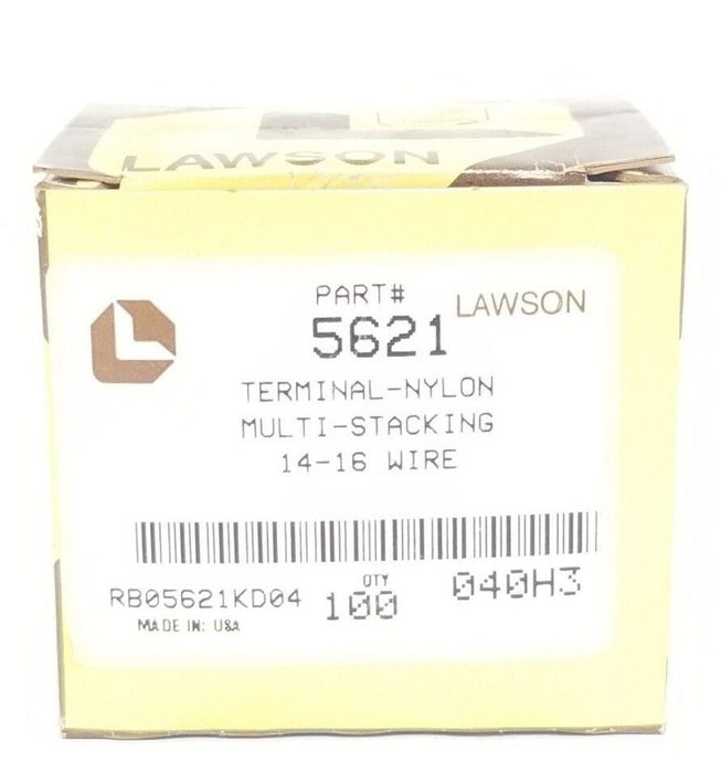 BOX OF 83 NEW LAWSON 5621 TERMINAL-NYLON MULTI-STACKING 14-16 WIRE