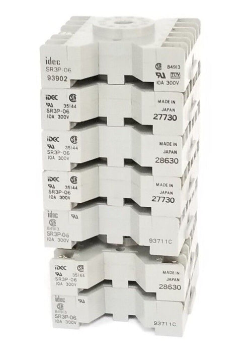 LOT OF 7 IDEC SR3P-06 RELAY BASES 10A, 300V, SR3P06