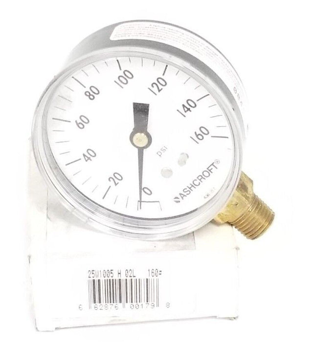 NIB ASHCROFT 25W-1005-H-02L-160 PRESSURE GAUGE 0-160PSI 2.5IN DIA. 1/4INCH NPT