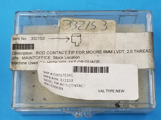 LOT OF 7 NEW MOORE 332153 ROD CONTACT TIPS FOR 8MM LVDT 2.5 THREAD