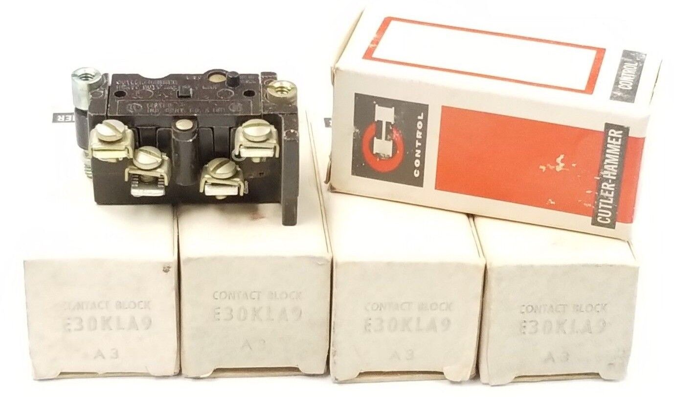 LOT OF 5 NIB EATON CUTLER-HAMMER E30KLA9 CONTACT BLOCKS SER. A3