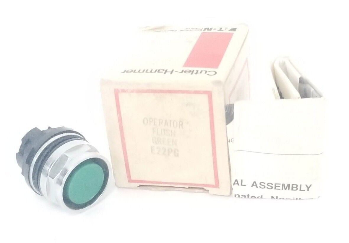 NIB EATON CUTLER-HAMMER E22PG OPERATOR FLUSH GREEN