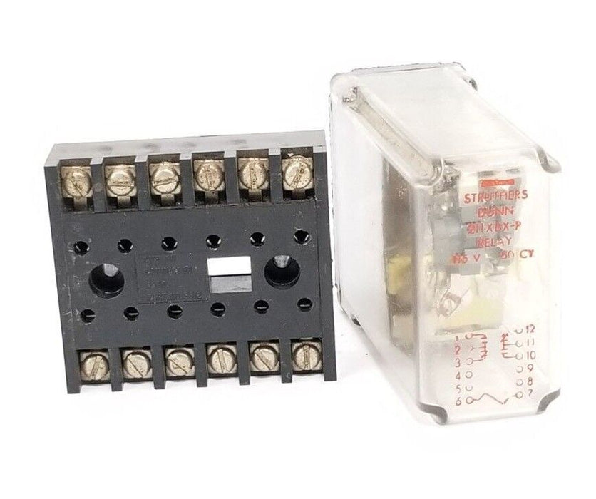 STRUTHERS DUNN 211XBX-P-115VDC, RELAY 211XBX-P W/ CUSTOM CONNECTOR SD12 SOCKET