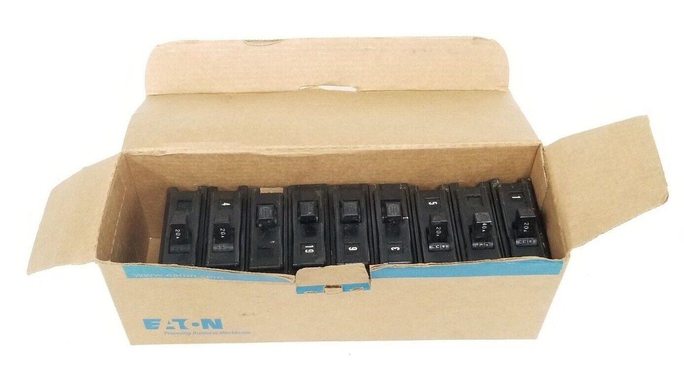 LOT OF 9 ITE EQ-P CIRCUIT BREAKERS 20A, 1P, 240V, EQ-P820