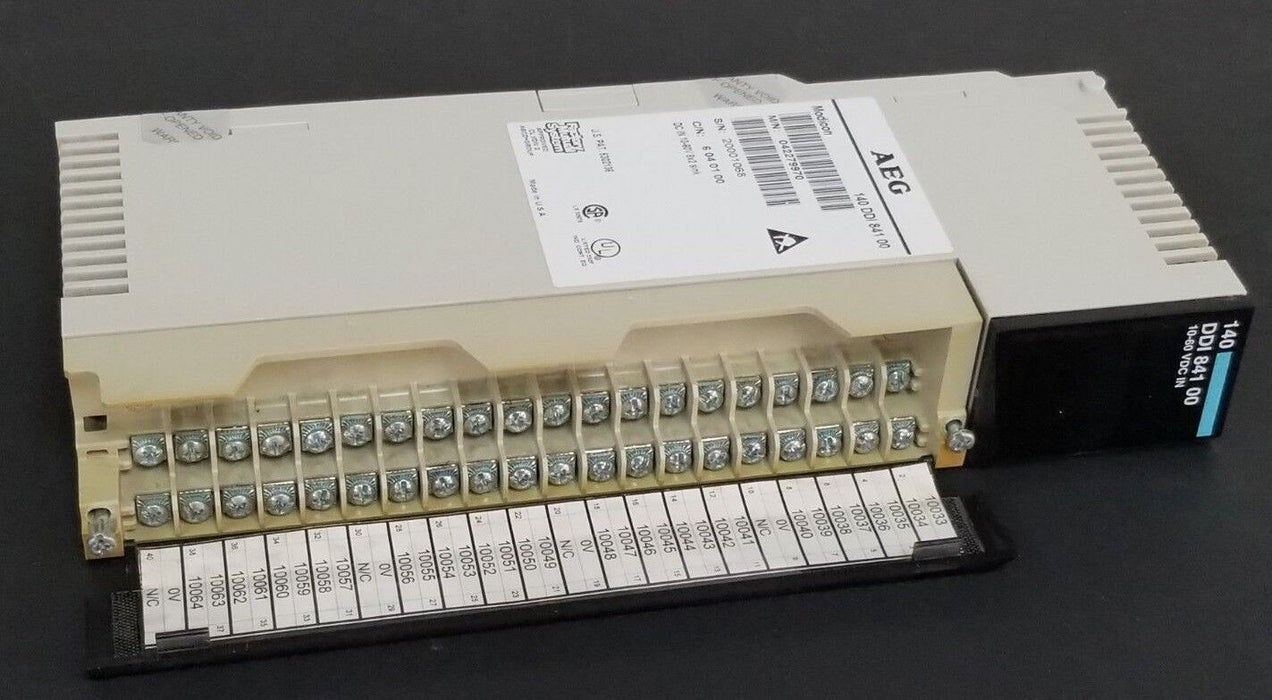 AEG / MODICON 140 DDI 841 00 INPUT MODULE 042279970 C/N: 6 04 01 00 10-60V