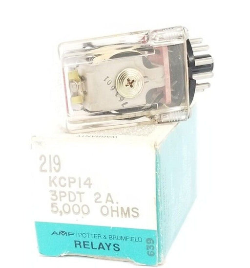 NIB POTTER & BRUMFIELD KCP14-5000, 219, KCP14 RELAY 3PDT, 2A, 5,000 OHMS