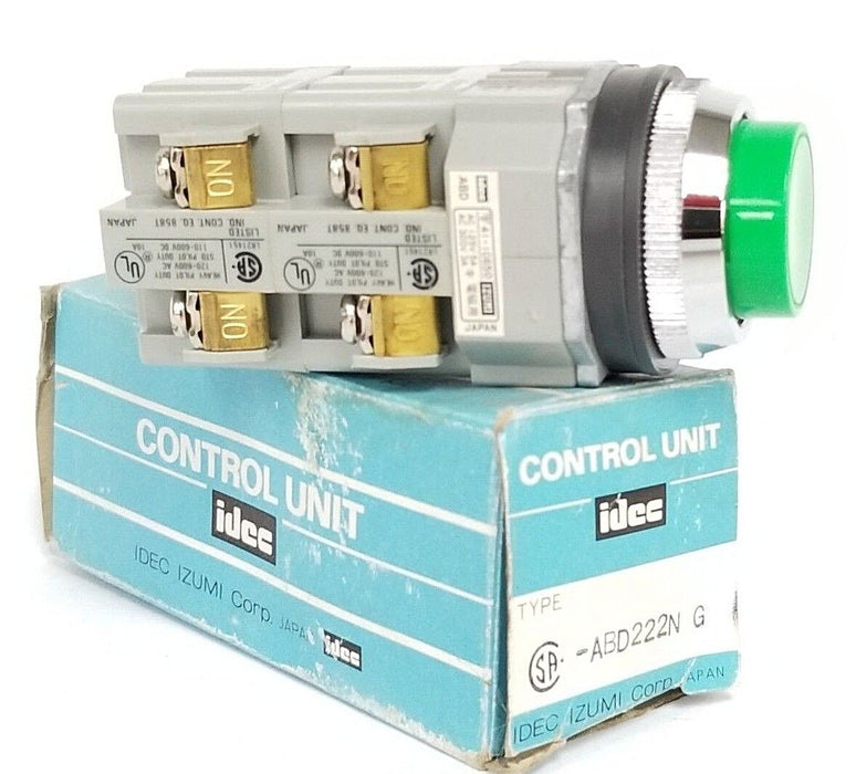 NIB IDEC ABD222N-G CONTROL UNIT ABD222NG, 41-10650, GREEN PUSHBUTTON