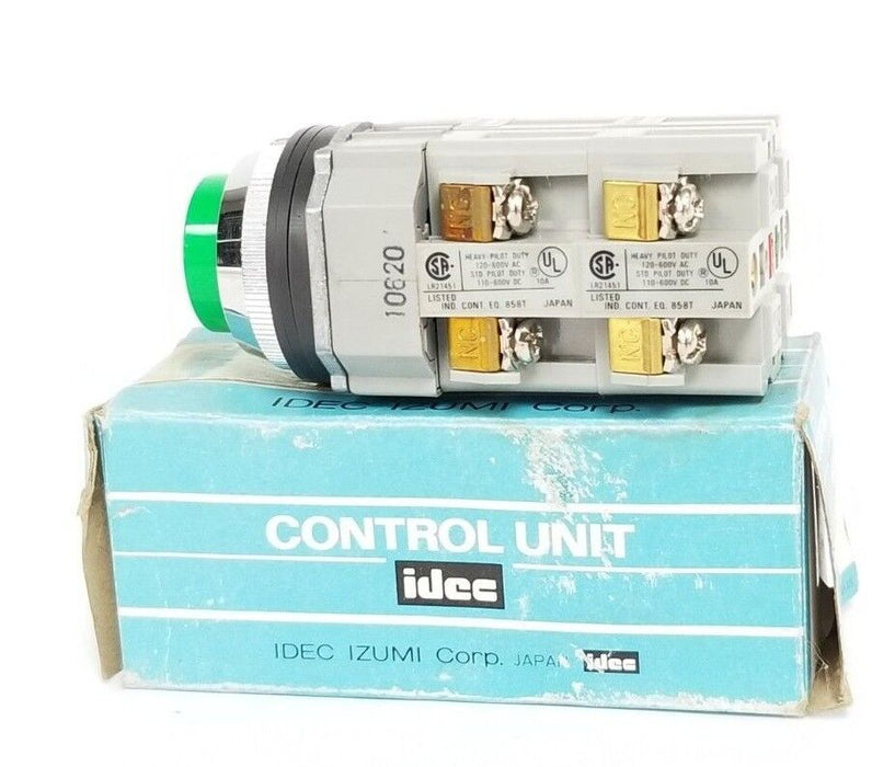 NIB IDEC ABD222N-G CONTROL UNIT ABD222NG, 41-10650, GREEN PUSHBUTTON