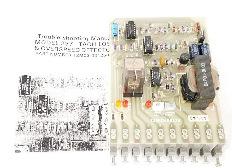 NIB FENNER INDUSTRIAL CONTROLS 12M03-00126 TACH LOSS AND OVERSPEED BOARD