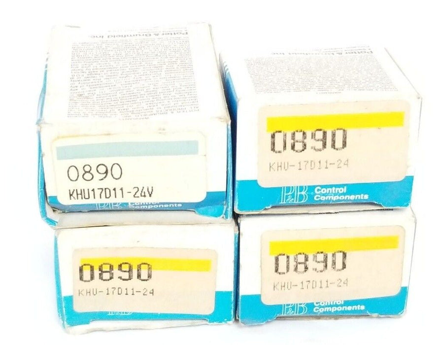 LOT OF 4 NIB POTTER & BRUMFIELD KHU17D11-24V RELAYS 0890, 12VDC, 3A