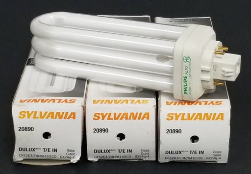 LOT OF 3 NIB SYLVANIA 20890 DULUX T/E IN 42W COMPACT FLUORESCENT BULBS