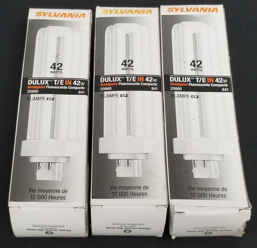LOT OF 3 NIB SYLVANIA 20890 DULUX T/E IN 42W COMPACT FLUORESCENT BULBS