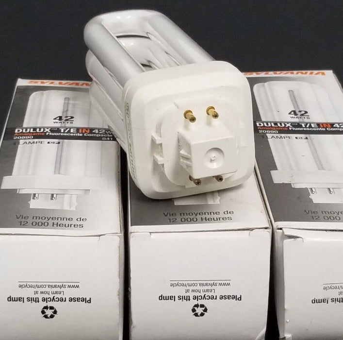 LOT OF 3 NIB SYLVANIA 20890 DULUX T/E IN 42W COMPACT FLUORESCENT BULBS