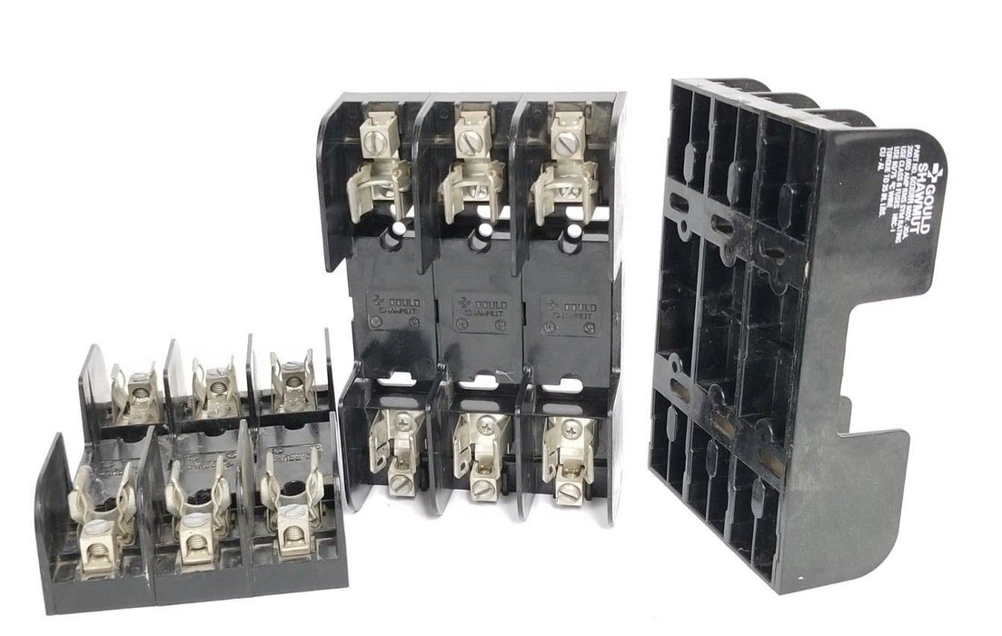 LOT OF 3 GOULD SHAWMUT 60308R FUSE HOLDERS 600V, 30A, 3P