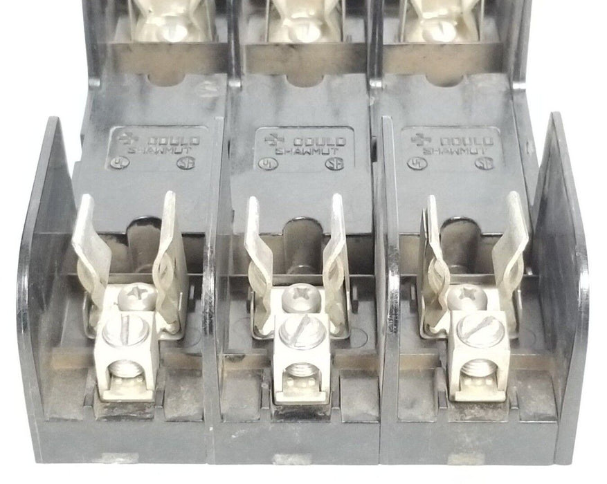 LOT OF 3 GOULD SHAWMUT 60308R FUSE HOLDERS 600V, 30A, 3P