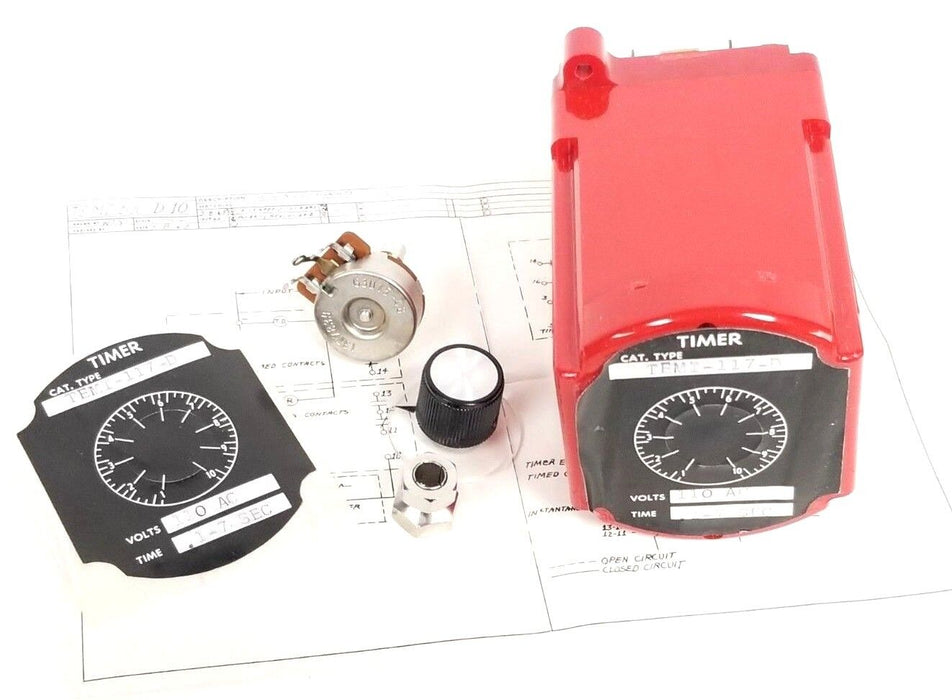 NIB ARROW HART TEMI-117-D TIMER 110VAC .1-7 SEC 5A 115V 2A 220V TEMI117D