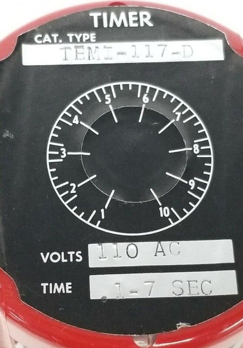 NIB ARROW HART TEMI-117-D TIMER 110VAC .1-7 SEC 5A 115V 2A 220V TEMI117D