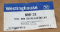 NEW WESTINGHOUSE MW-31 TYPE MW OVERLOAD RELAY MW31, 456D918G18