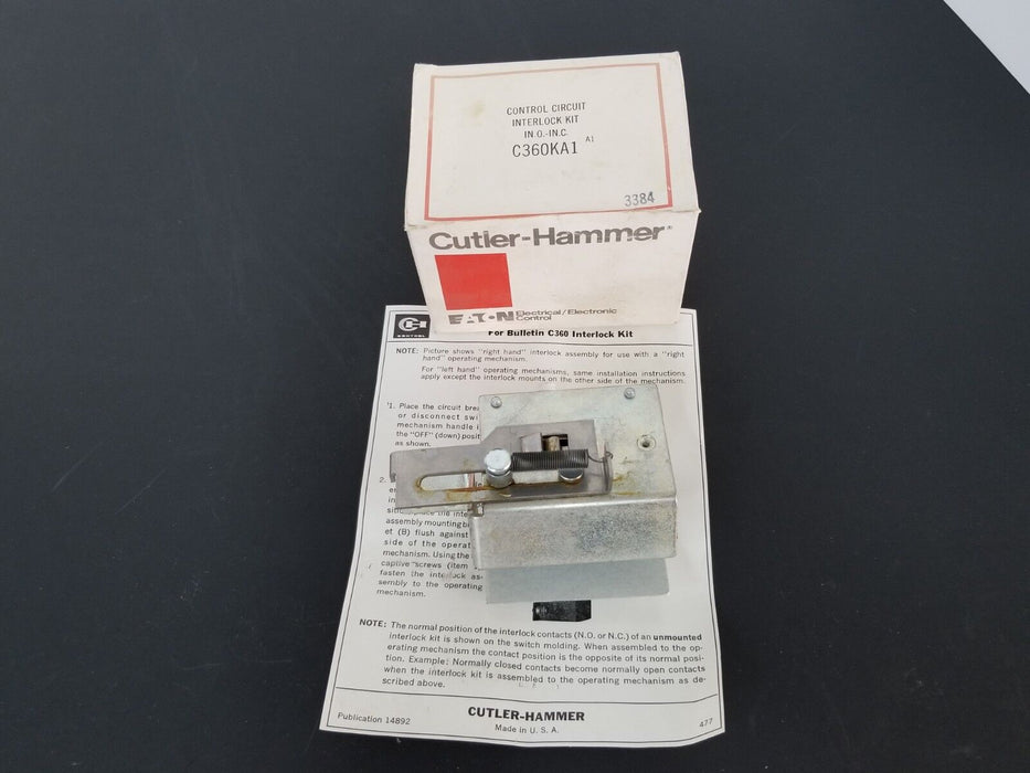 NIB EATON CUTLER-HAMMER C360KA1 INTERLOCK KIT 1NO/1NC SER. A1
