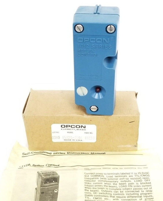 NIB OPCON 1412A-6501 PHOTOELECTRIC SENSOR 102355 REFLEX CONTROL 1412 SERIES