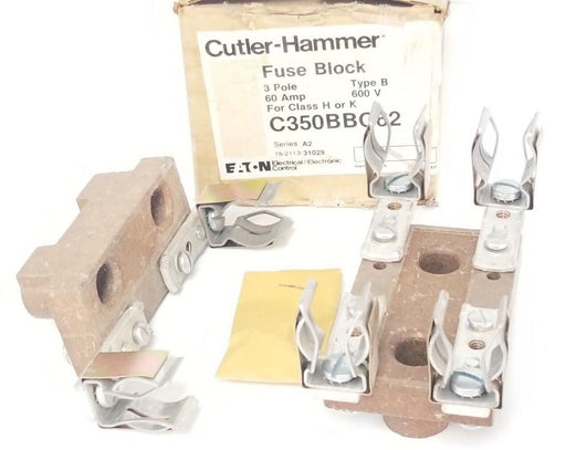 NIB EATON CUTLER-HAMMER C350BBC62 FUSE BLOCK 3-POLE TYPE: B, SER. A2