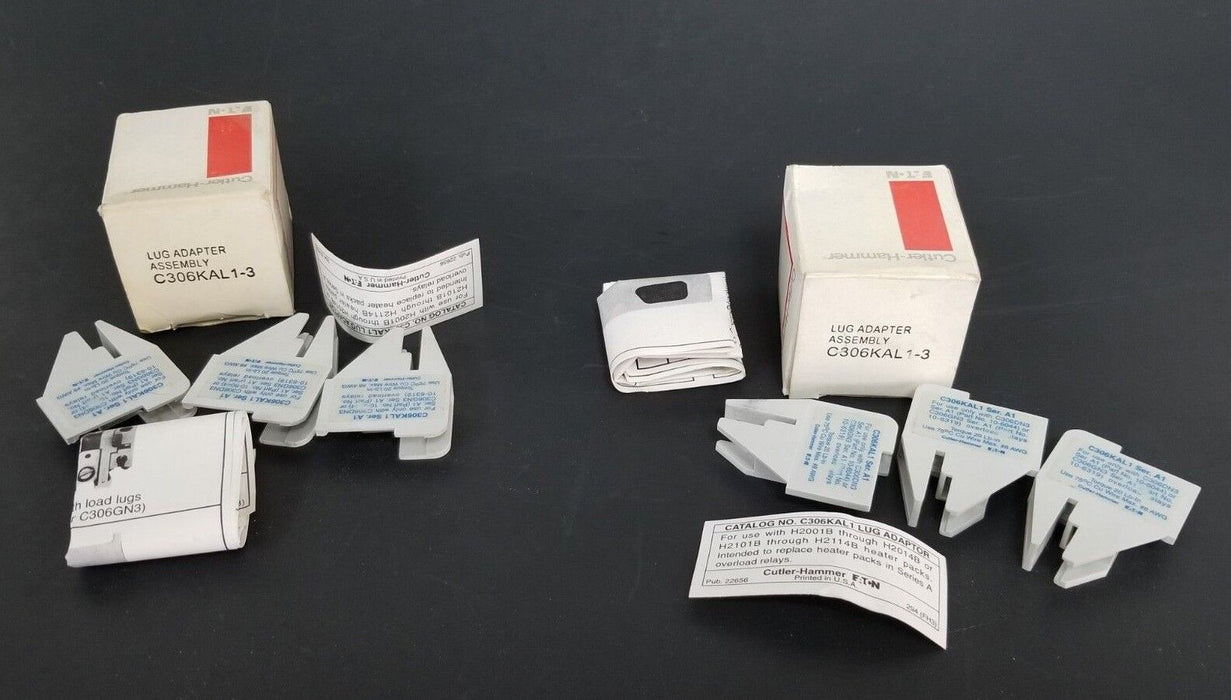 LOT OF 6 NEW EATON CUTLER-HAMMER C306KAL1-3 LUG ADAPTER ASSEMBLIES