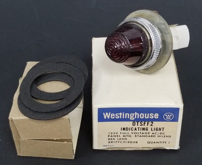 NIB WESTINGHOUSE OTSFF2 INDICATING LIGHT 125V FULL VOLTAGE RED LENS