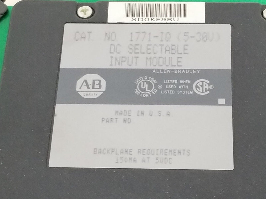 NIB ALLEN BRADLEY 1771-IQ (5-30V) DC SELECTABLE INPUT MODULE W/ 1771-WC SER. B