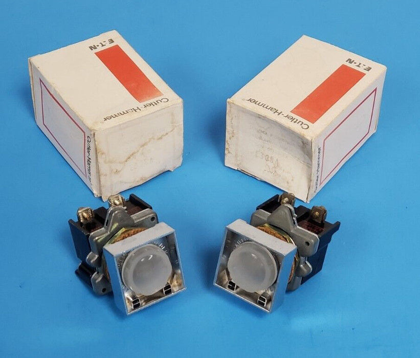 LOT OF 2 NEW CUTLER-HAMMER E30BA COMPACT PUSHBUTTON INDICATING LIGHTS, 120V