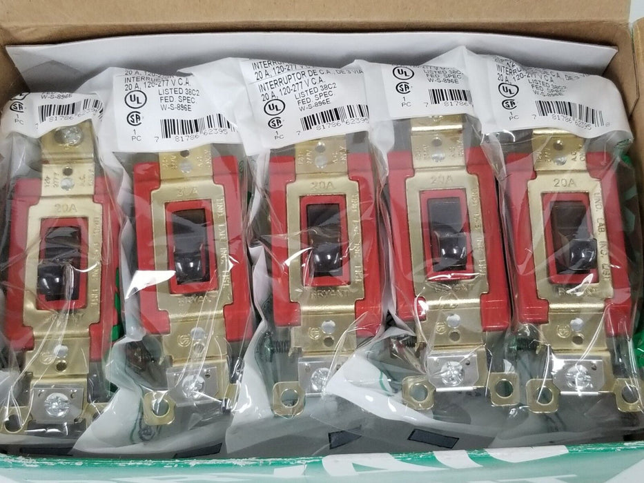 BOX OF 10 NEW BRYANT 4903 3-WAY AC SWITCHES 20A 120-277VAC